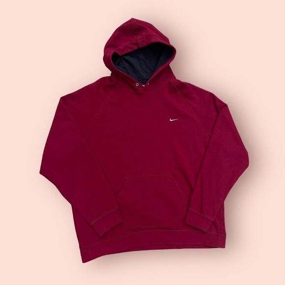 2000s nike maroon raglan hoodie - Picture 2 of 5